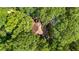 An aerial view of a house surrounded by many trees showcases the home's private setting at 159 Forest Ave, Social Circle, GA 30025