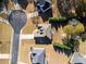 Birds eye view of a residential neighborhood with well-manicured lawns and mature trees at 2105 Rotunda Ct, Conyers, GA 30094