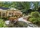 Charming outdoor patio with stone flooring, multiple seating areas, and lush landscaping for enjoyable outdoor living at 4590 Lake Forrest Nw Dr, Atlanta, GA 30342