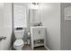 Well-maintained powder room with a modern vanity, toilet, and neutral color scheme at 840 Ash St, Canton, GA 30114