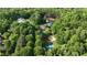Aerial view of community tennis courts, pool and clubhouse surrounded by dense trees at 138 Grand Ave, Suwanee, GA 30024