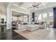 Bright and airy living room featuring hardwood floors, coffered ceiling and large windows at 4425 Atwood Dr, Cumming, GA 30040