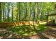 Green backyard featuring a wooden fence for privacy and seclusion in the middle of a lush forest at 1131 Hershey Dr, Marietta, GA 30062