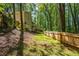 Large fenced backyard surrounded by mature trees, offering privacy and a serene outdoor space at 1131 Hershey Dr, Marietta, GA 30062