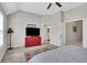 Spacious main bedroom featuring vaulted ceilings, a red cabinet and ensuite bathroom at 552 Micayne Se Cir # 1, Smyrna, GA 30082