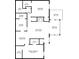 Detailed floor plan showcasing the layout with dimensions for the kitchen, living room, bedrooms, and outdoor balcony at 1005 Berkeley Woods Dr, Duluth, GA 30096