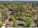 An aerial shot showing a house nestled among mature trees in a serene, leafy neighborhood at 681 Counsel Dr, Marietta, GA 30068