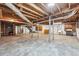 Unfinished basement with exposed wood ceilings and a concrete floor at 681 Counsel Dr, Marietta, GA 30068