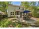 Spacious backyard featuring a stone patio with a dining set and a screened-in porch at 1123 Seaboard Nw Ave, Atlanta, GA 30318