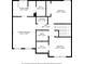 Detailed floor plan showing dimensions of bedrooms, bathrooms, laundry room, and closets at 184 Chamberlyn Ln, Hiram, GA 30141