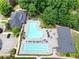 Aerial view of the community swimming pool with sundeck and various seating arrangements at 4900 Fairmont Way, Roswell, GA 30075