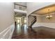 Elegant dining room featuring hardwood floors and decorative trim at 3835 Rifflepool Ct, Douglasville, GA 30135
