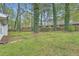 Lush backyard with mature trees and wooden fence at 9053 Franklin Ct, Jonesboro, GA 30238