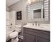 Bathroom with modern vanity and shower-tub combination at 9053 Franklin Ct, Jonesboro, GA 30238