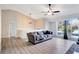 Spacious living room featuring new flooring, vaulted ceiling, and plenty of natural light at 3337 Camens Way, Buford, GA 30519