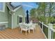 Spacious outdoor deck featuring a dining table and chairs, perfect for enjoying the beautiful surroundings at 4995 Hyde Ct, Cumming, GA 30040