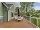Spacious outdoor deck featuring a dining table and chairs, perfect for enjoying the beautiful surroundings at 4995 Hyde Ct, Cumming, GA 30040
