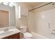 Bathroom with a single sink, with a white cabinet above a toilet, plus a combined shower and tub at 3019 Iona Ct, Snellville, GA 30039