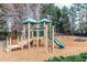 Community playground with a slide, climbing structure, and picnic tables at 9030 Brockham Way, Johns Creek, GA 30022
