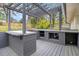Inviting back porch features an outdoor kitchen perfect for dining and entertaining at 2999 San Juan Dr, Decatur, GA 30032