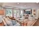 Cozy living room with plush seating, built-in shelving, and large windows overlooking greenery at 3776 N Stratford Ne Rd, Atlanta, GA 30342