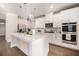 Well-equipped kitchen featuring stainless steel appliances, island with pendant lighting, and white cabinetry at 345 Caledonia Ct, Peachtree City, GA 30269