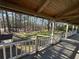 Relaxing covered porch provides serene views of the expansive and well-maintained backyard at 5834 Heardsville Rd, Cumming, GA 30028