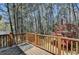 This wooden deck has a view of the surrounding trees and greenery at 30 Plantation Ne Dr # B, Atlanta, GA 30324
