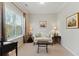 Cozy living room featuring neutral tones, natural lighting, and tasteful decor at 3172 Havencroft Ne Dr, Roswell, GA 30075