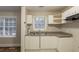 Functional kitchen space with white cabinets and sink under a window, ready for renovation at 1753 Beechwood Sw Blvd, Atlanta, GA 30311