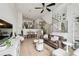 Open-concept living room with modern decor, high ceilings, and a view of the dining area at 728 Oakview Rd, Decatur, GA 30030