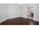Bright dining room featuring dark hardwood floors and archway to the kitchen at 972 Sims Nw Ave, Atlanta, GA 30318