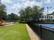Community amenities showcasing a playground, tennis court, pool, and gathering areas at 363 Riverwood Pass, Dallas, GA 30157