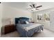 Comfortable bedroom with a ceiling fan, large windows, and neutral decor providing ample natural light at 385 Jayne Ellen Way, Alpharetta, GA 30009