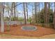 Large backyard featuring an in-ground trampoline and an abundance of space to enjoy the outdoors at 6935 York Pl, Cumming, GA 30040