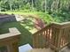 A lush backyard with a well-maintained lawn and a wooden deck at 30 Riverrock Trl, Dallas, GA 30157