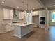 Modern kitchen with stainless steel appliances, an island, and white cabinets at 30 Riverrock Trl, Dallas, GA 30157