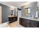 Spacious bathroom with dual sink vanities and a glass shower at 4852 Merriman Se Walk # 23, Atlanta, GA 30339