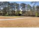 A large backyard has a view of the golf course and tree lined property at 3669 High Green Dr, Marietta, GA 30068