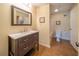 Bathroom featuring a granite countertop vanity and tiled floors at 20 Rivercreek Xing, Kingston, GA 30145