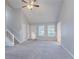 Living room showcasing vaulted ceiling, neutral paint, and open floor plan at 3094 Calumet Nw Cir, Kennesaw, GA 30152