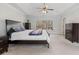 This main bedroom, complete with neutral decor, ceiling fan, and natural light offers comfort and style at 3823 Briarstone Cv, Snellville, GA 30039