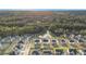 A picturesque aerial view of a tranquil pond amidst a community of well-maintained homes surrounded by nature at 7785 Wild Violet Dr, Cumming, GA 30040