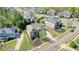 Aerial view of a well-kept home with landscaped lawns, trees, and neighborhood streets in a desirable area at 302 Grant Ct, Canton, GA 30114