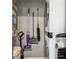 Convenient laundry area with stackable washer and dryer and storage shelves at 737 Barnett Ne St # C4, Atlanta, GA 30306