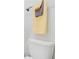 Bright bathroom featuring a classic white toilet with towels on the wall at 806 Relic Rdg, Hampton, GA 30228