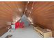 Finished attic space offers unique wood design, lots of open space, and neutral colored carpeting at 53 Weatherstone Pkwy, Marietta, GA 30068
