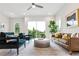 Bright living room featuring modern furniture, stylish decor, and a large sliding glass door with a view at 2029 Memorial Dr # 32, Atlanta, GA 30317