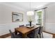 Cozy dining room features modern decor, natural light, and a view of the outdoors at 3895 Overlake Dr, Cumming, GA 30041