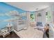 A whimsical Bedroom with cloud mural, plush carpet, and bright, airy windows creates a happy atmosphere at 4 W Wesley Nw Rdg, Atlanta, GA 30327